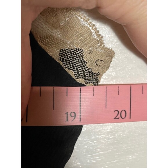 Michael Kors Black Tiered Silk Slip Dress Lace Sheer Tan Y2K 90s Size 10 - Picture 16 of 16